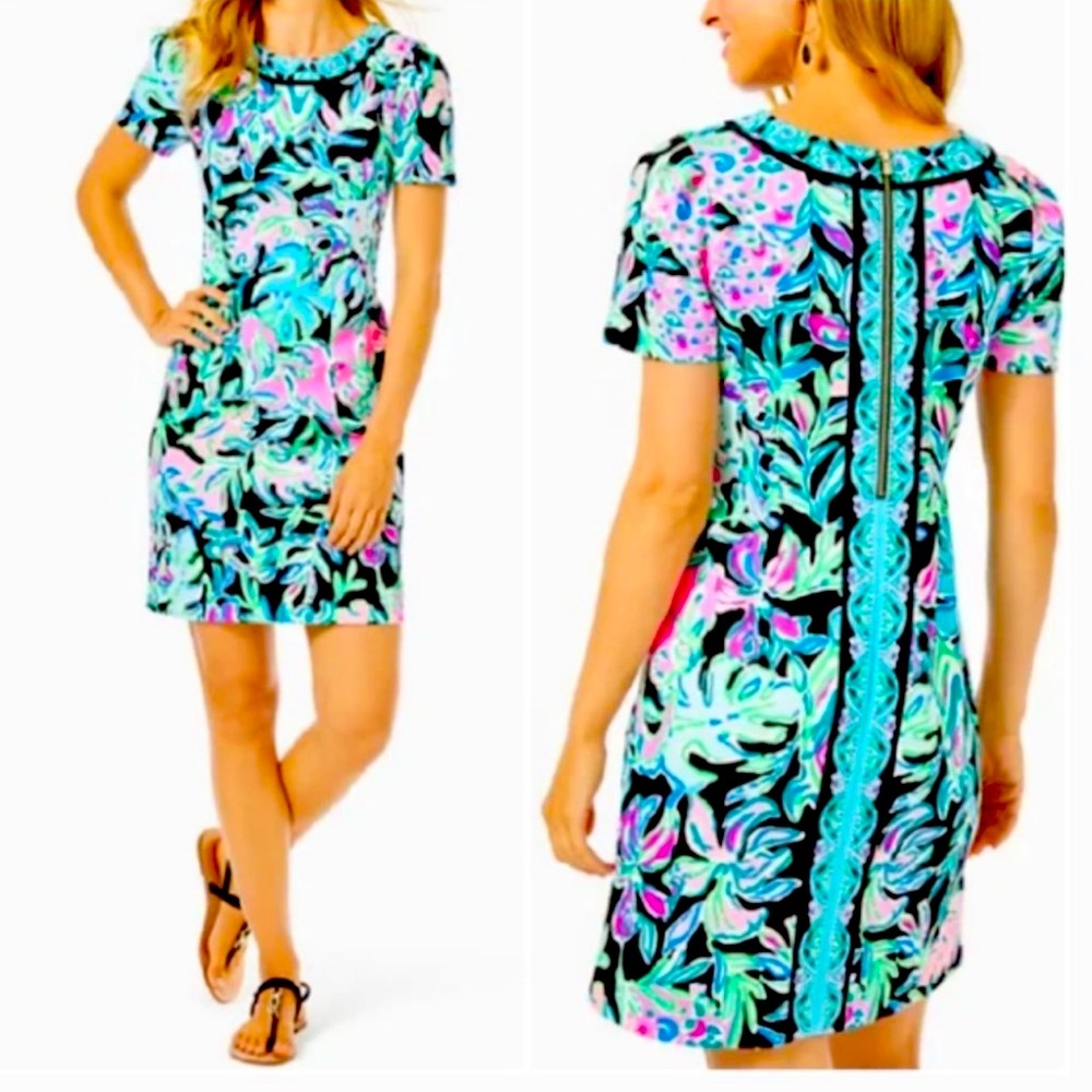 NWT Lilly Pulitzer Onyx "Let's Get Wild" The Gorgeous Tamaya Short Sleeve Dress